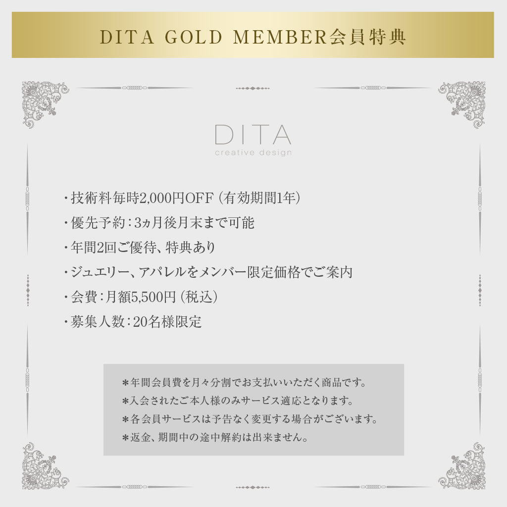 【2025】DITA GOLD MEMBERS《月々支払い》